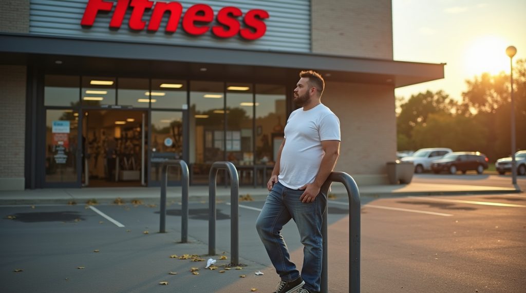 37 year old outside local gym