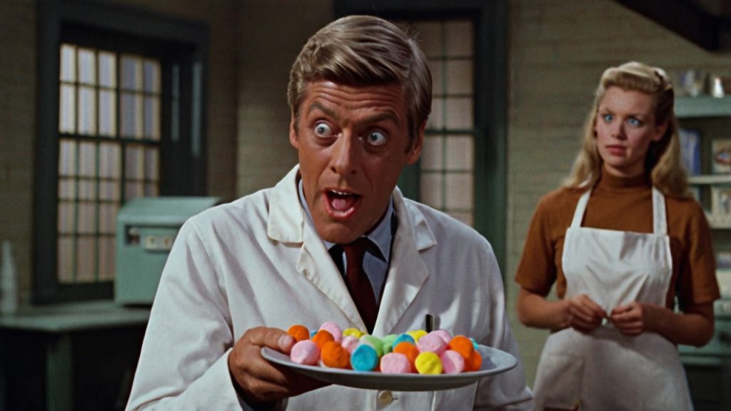 doctor looking shocked at his marshmallows