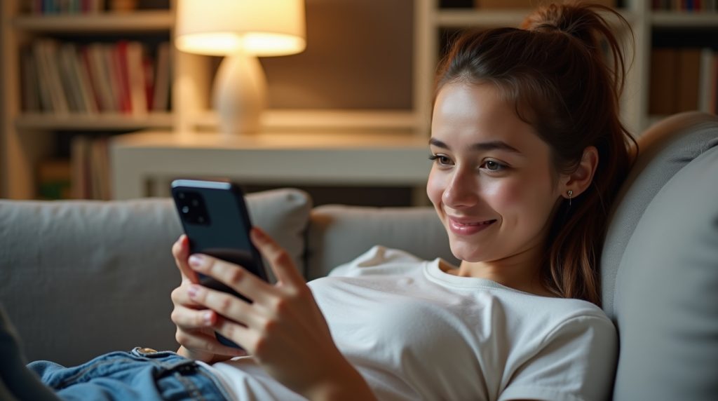 laziness-lady-on-her-phone