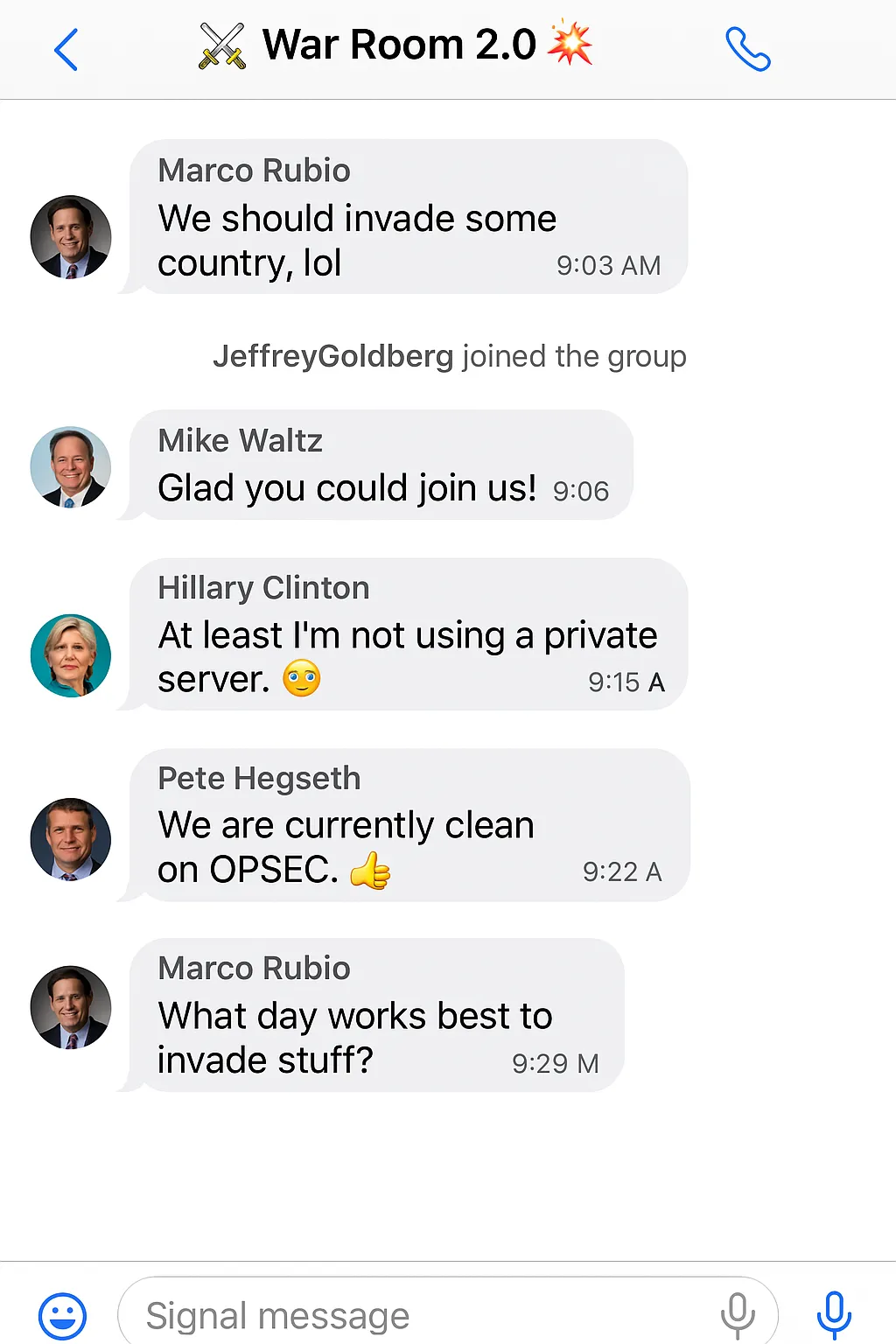 Trump Officials Use Signal to Plan War