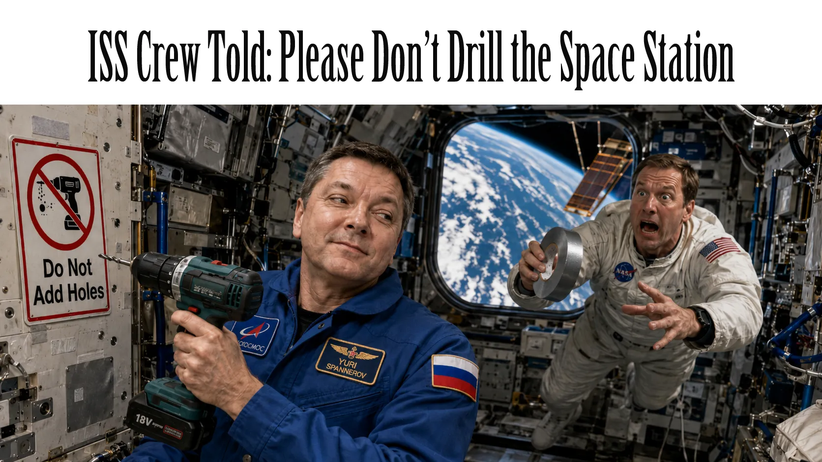 ISS Crew Told: Please Don’t Drill the Space Station